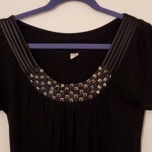 Black statement collar dress